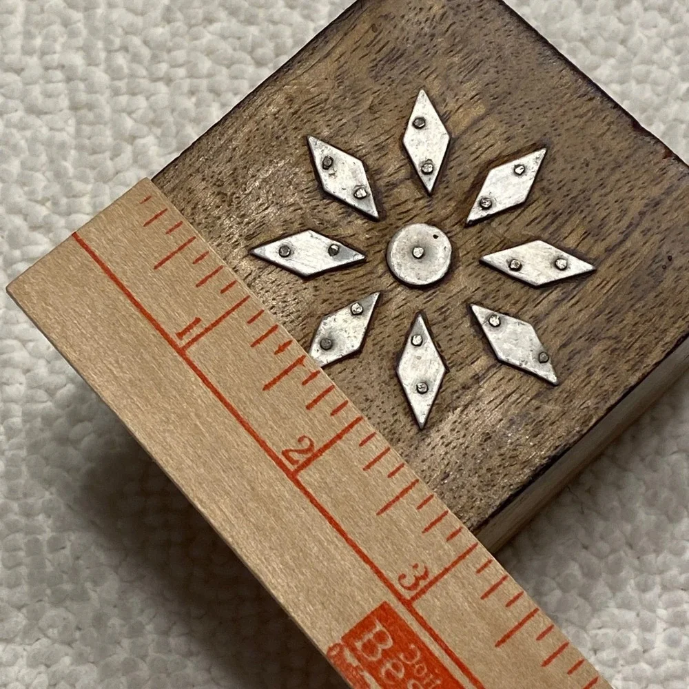 K's Collection Wooden Trinket Box Decorative Metal‎ Flower Design Handmade India